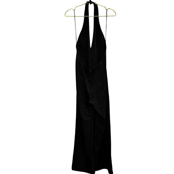 Et Clet – Pinstripe Halter Jumpsuit – Black – Size Small - Picture 4 of 4